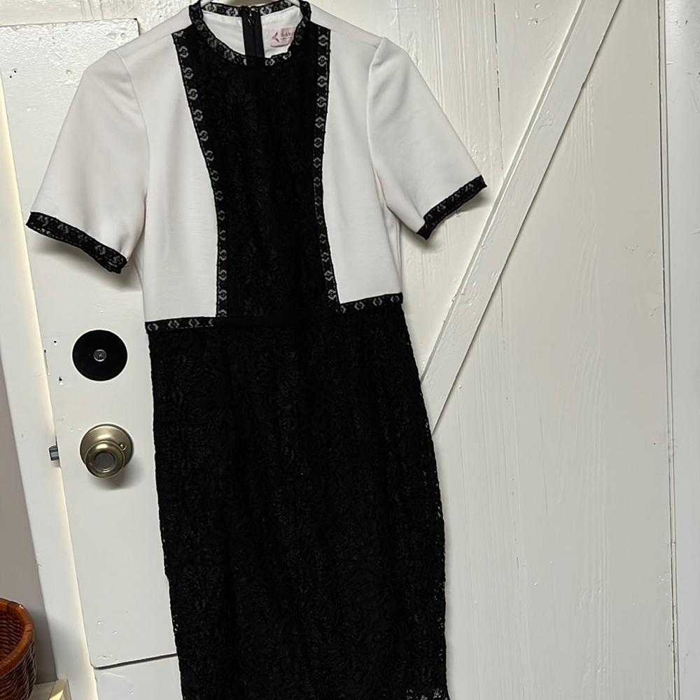 Nanette Lepore black and white lace dress